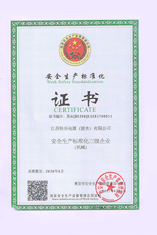 安全标准化证书